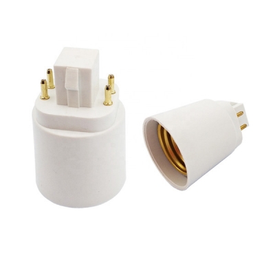 Adaptador de enchufe de luz CFL de 4 pines G24 a E26 E27 GX24Q, convertidor de portalámparas