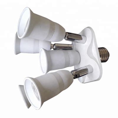 Adaptador de enchufe de luz 5 en 1 E27 Enchufe de bombilla Ajustable Max Watt 240W