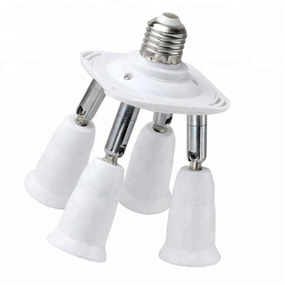 Adaptador divisor de enchufe de luz 4 en 1 E26 E27 casquillo de bombilla de lámpara