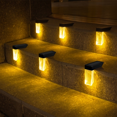 Outdoor Courtyard Garden Walkway RGB LED Solar Light Lamp Fence Step Deck Dock Solar Stair Light