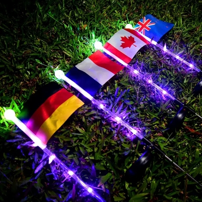 Customized Solar Flag Decoration Light Outdoor Waterproof Street Garden Lamp with Solar Power Energy Christmas Lighting 