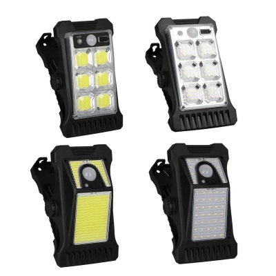 Solar Energy Power Fence Light Adjustable Clip Light Color 48 LEDS Waterproof Outdoor Wall Light PIR Motion Sensor Solar Garden Light